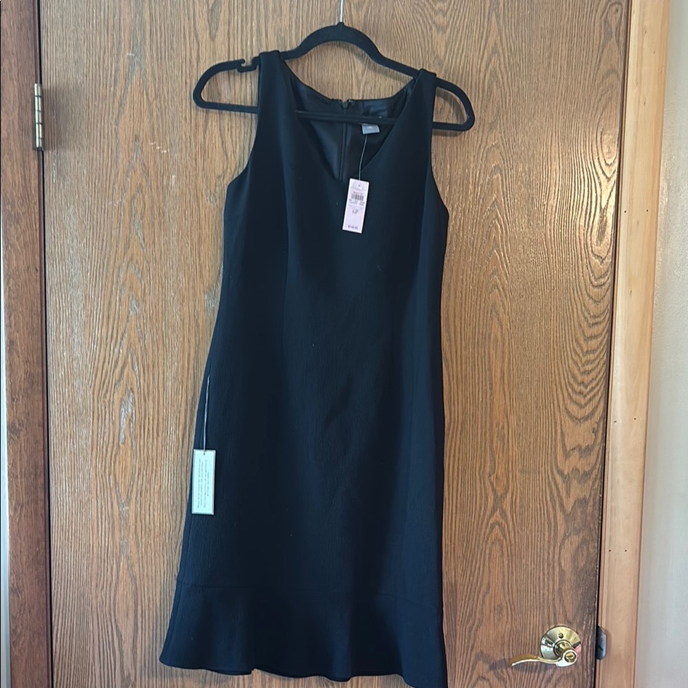 Ann Taylor NWT Black Sheath Midi Dress for Cocktail Size 6P